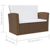 vidaXL Salon de jardin 16 pcs avec coussins R&eacute;sine tress&eacute;e Marron