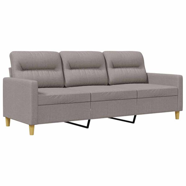 vidaXL Canap&eacute; &agrave; 3 places Taupe 180 cm Tissu