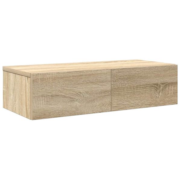 vidaXL &Eacute;tag&egrave;re murale avec tiroirs ch&ecirc;ne sonoma bois d'ing&eacute;nierie
