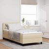 vidaXL Lit &agrave; ressorts avec matelas avec LED Cr&egrave;me 80 x 200 cm tissu