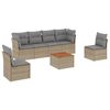 vidaXL Salon de jardin avec coussins 7 pcs beige r&eacute;sine tress&eacute;e