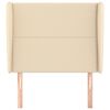 vidaXL T&ecirc;te de lit avec oreilles Cr&egrave;me 83x23x118/128 cm Tissu