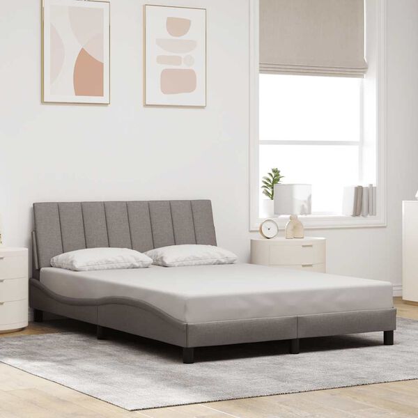 vidaXL Cadre de lit sans matelas Hanko taupe 140x190 cm tissu