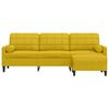 vidaXL Canap&eacute; &agrave; 3 places avec repose-pied jaune 210 cm velours