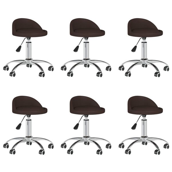 vidaXL Chaises pivotantes &agrave; manger lot de 6 marron similicuir