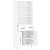 vidaXL Buffet haut Blanc 69,5x34x180 cm Bois d'ing&eacute;nierie