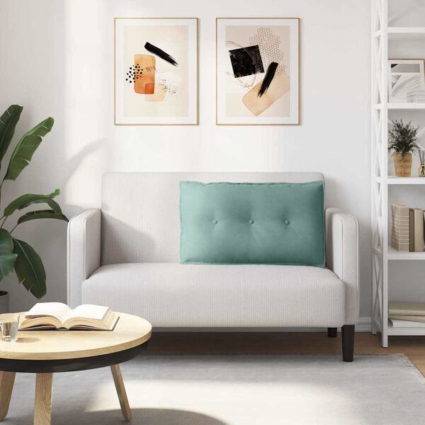 vidaXL Coussin de Dos Vert Mer 80 x 50 cm Tissu en velours c&ocirc;tel&eacute;