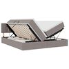 vidaXL Lit de rangement LED avec matelas Taupe 200 x 200 cm Tissu