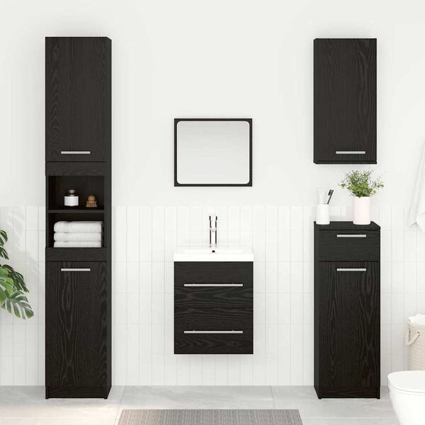 vidaXL Armoire d'&eacute;vier Ch&ecirc;ne noir 38,5 x 41 x 48 cm Bois d'ing&eacute;nierie