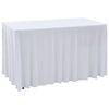 vidaXL Nappes &eacute;lastiques de table avec jupon 2 pcs 243x76x74cm Blanc