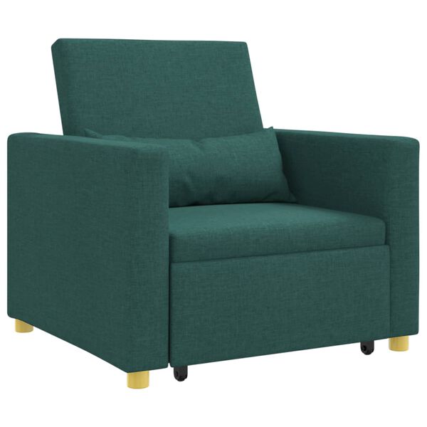vidaXL Canap&eacute;-lit escamotable simple Vert fonc&eacute; 90 x 165 x 87 cm tissu