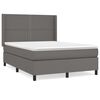 vidaXL Sommier &agrave; lattes de lit avec matelas Gris 140x190 cm Similicuir
