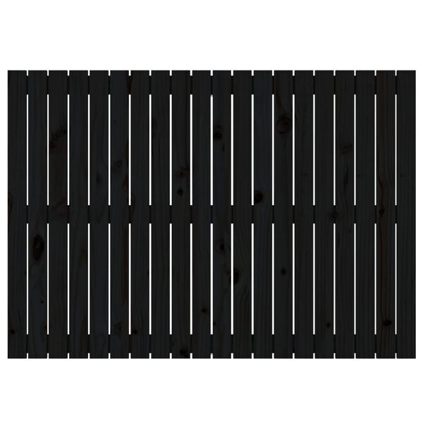 vidaXL T&ecirc;te de lit murale Noir 127,5x3x90 cm Bois massif de pin