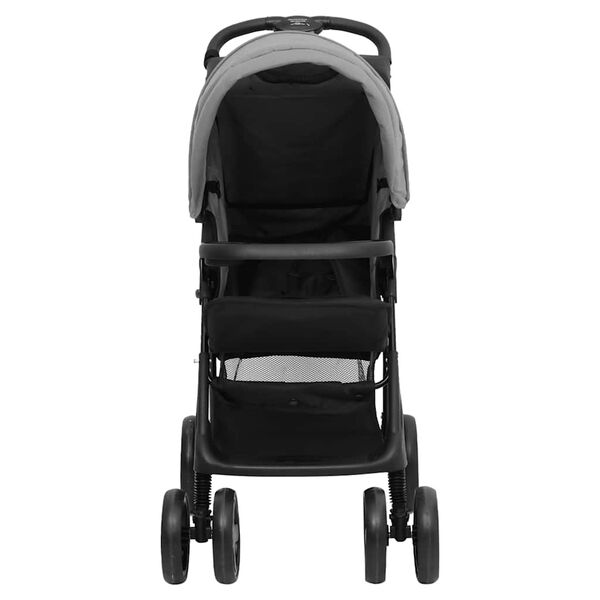 vidaXL Poussette pour bébé 2-en-1 Gris clair et noir Acier