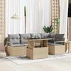 vidaXL Ensemble de canap&eacute; de jardin 6 pcs Beige et Gris clair