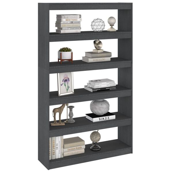vidaXL Biblioth&egrave;que/S&eacute;parateur de pi&egrave;ce Gris 100x30x167,5cm Pin massif