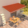 vidaXL Auvent manuel r&eacute;tractable 600x300 cm Orange et marron