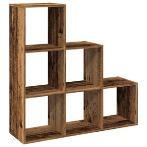 vidaXL &Eacute;tag&egrave;re s&eacute;paratrice de pi&egrave;ce &agrave; 3 niveaux vieux bois 99x29x99 cm