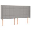 vidaXL Sommier &agrave; lattes de lit matelas LED Gris clair 200x200 cm Tissu