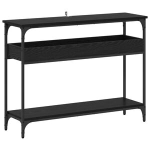 vidaXL Table console Ch&ecirc;ne noir 100 x 29 x 75 cm Bois d'ing&eacute;nierie