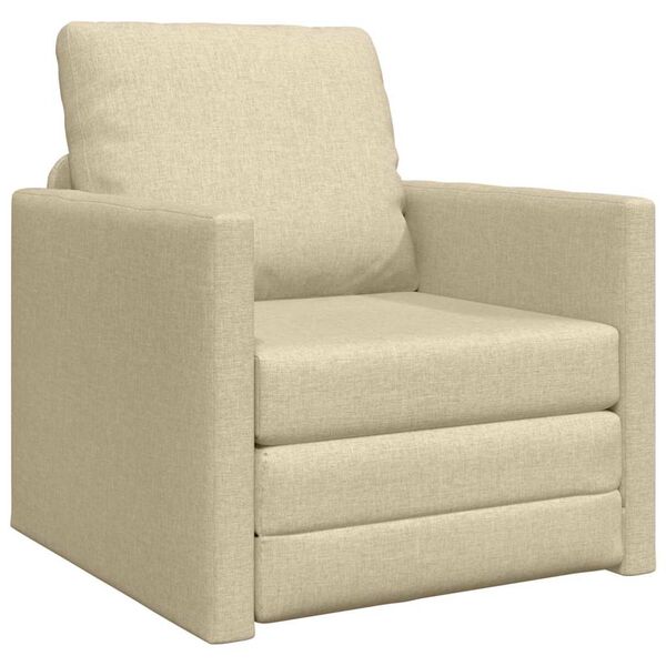 vidaXL Canap&eacute;-Lit 60cm Cr&egrave;me tissu
