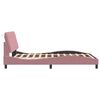 vidaXL Cadre de lit avec LED sans matelas rose 140x200 cm velours