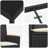 vidaXL Ensemble de salle &agrave; manger pour jardin 7 pcs Noir polyrotin