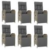 vidaXL Ensemble &agrave; manger jardin et coussins 7 pcs gris rotin