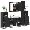 vidaXL Ensemble de meubles salle de bain 4 pcs noir bois d'ing&eacute;nierie