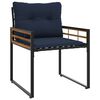 vidaXL Ensemble de meubles d'ext&eacute;rieur avec coussin 3 pcs Bleu marine