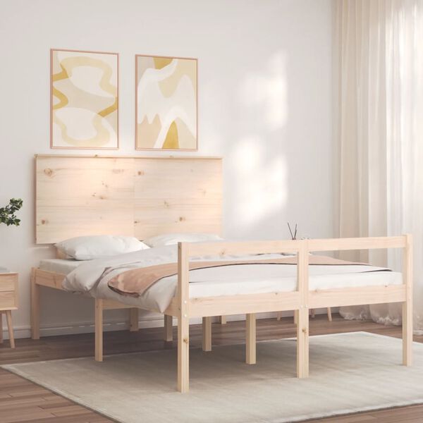 vidaXL Lit pour personne &acirc;g&eacute;e sans matelas 140x190 cm bois massif