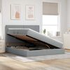 vidaXL Lit avec rangement et matelas Gris clair 180 x 200 cm Polyester