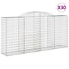 vidaXL Paniers &agrave; gabions arqu&eacute;s 30 pcs 300x50x140/160 cm fer galvanis&eacute;