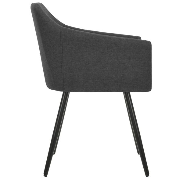 vidaXL Chaises &agrave; manger lot de 4 gris fonc&eacute; tissu