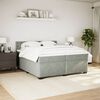 vidaXL Sommier &agrave; lattes de lit et matelas Gris clair 200x200cm Velours