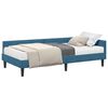 vidaXL Cadre de lit d'angle avec matelas 2 pc Bleu 90 x 200 cm Velours