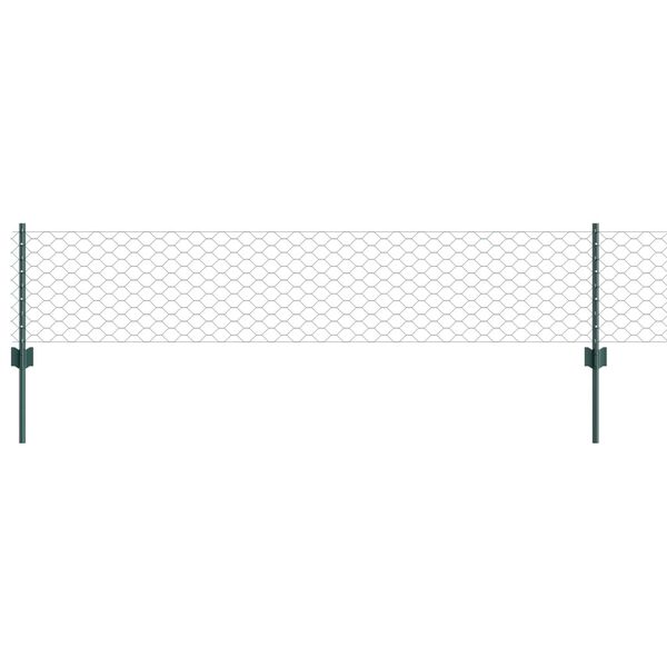 vidaXL Cl&ocirc;ture avec poteau Vert 0,4 x 25 m Acier