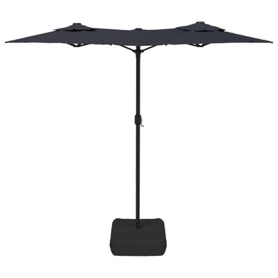 vidaXL Parasol de jardin à double tête noir 316x240 cm