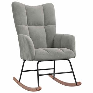 vidaXL Chaise &agrave; bascule Gris clair Velours
