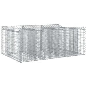 vidaXL Lit sur&eacute;lev&eacute; gabion Argent&eacute;