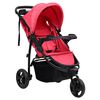 vidaXL Poussette b&eacute;b&eacute; &agrave; 3 roues Rouge et noir Acier