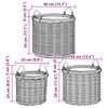 vidaXL Panier &agrave; plantes avec stockage 3 pcs Marron Rattan Kubu