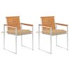 vidaXL Chaises de jardin avec coussins lot de 2 Acacia solide et acier