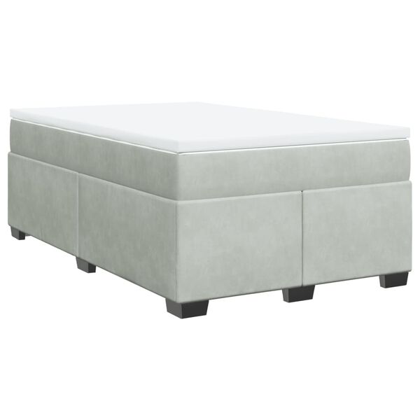 vidaXL Sommier &agrave; lattes de lit et matelas gris clair 120x190cm velours