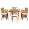 vidaXL Ensemble &agrave; manger de jardin 9pcs avec coussins bois teck solide