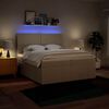 vidaXL Sommier &agrave; lattes de lit avec matelas Cr&egrave;me 200x200 cm Tissu