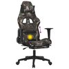 vidaXL Chaise de jeu de massage repose-pied Noir et camouflage Tissu