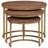 vidaXL Tables basses gigognes 3 pcs Bois de mangue massif et acier