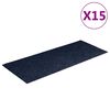 vidaXL Tapis d'escalier autocollants 15 pièces 60 x 25 cm Bleu marine Rectangulaire