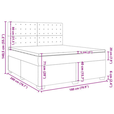 vidaXL Sommier à lattes de lit avec matelas Bleu 180x200 cm Tissu